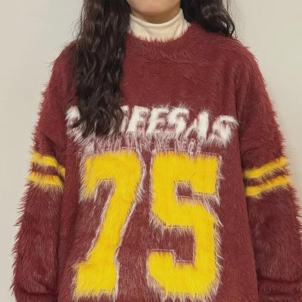 2024 Retro American College Style Women's Sports Sweater Jacket