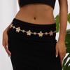 Waist Chain for Women, Adjustable Metal Chain Waist Belt, Flower Shape Body Chain, Lightweight Accessory for Beach Music Festivals And Daily Wear