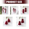 Christmas Velvets Bowknot Bell Canes Ornament Elegant Plastic Hanging Decoration For Festival Door Fireplaces