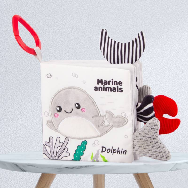 Baby Cloth Book With Black White Pages For Visual And Tactile Development