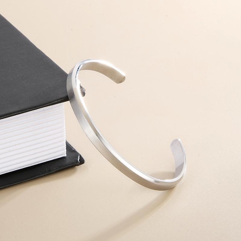 Personality Simple Brushed Sand Surface 6mmc Bracelet Men 'S Titanium Steel Cutting Edges Bracelet