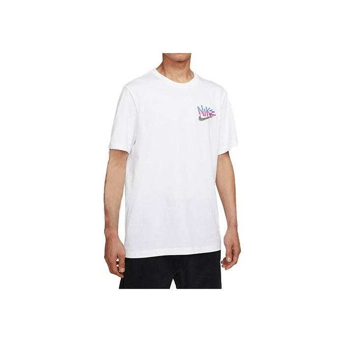 Nike Sportswear Logo Graphic Print Crew Neck Short Sleeve T-Shirt Men Tops White DQ1408-100