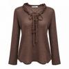 Ggpx New York Frill V Neck Ribbon Silhouette Knit Gq9kp015f