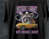 Raccoon Meme T-Shirt, "Outside I Skrrt", Unisex Cotton Tee