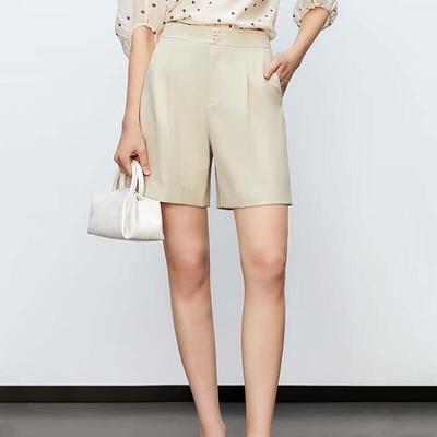 Pleated High-Waist Wide-Leg Shorts