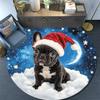 French Bulldog Round Area Rug,Carpet Rug for Living Room Bedroom Sofa Playroom Decor,Non-slip Floor Mat