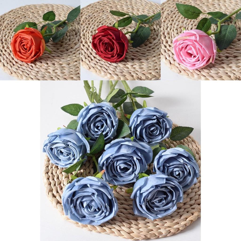 Rose Flower Artificial Silk Bouquet Wedding Decor Romantic Gift For Home Parties