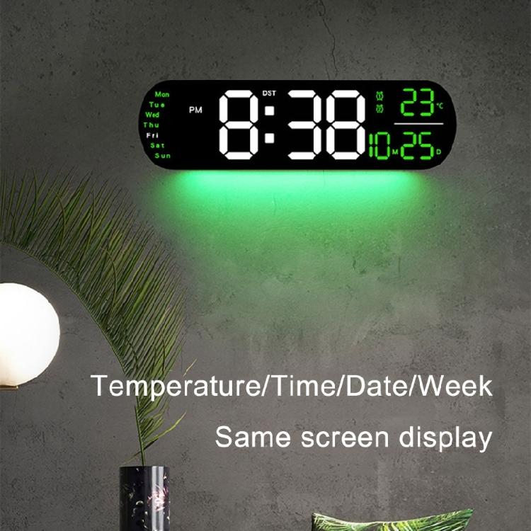 Large Digital Wall Clock Temperature Date Week Timing Lightsensing