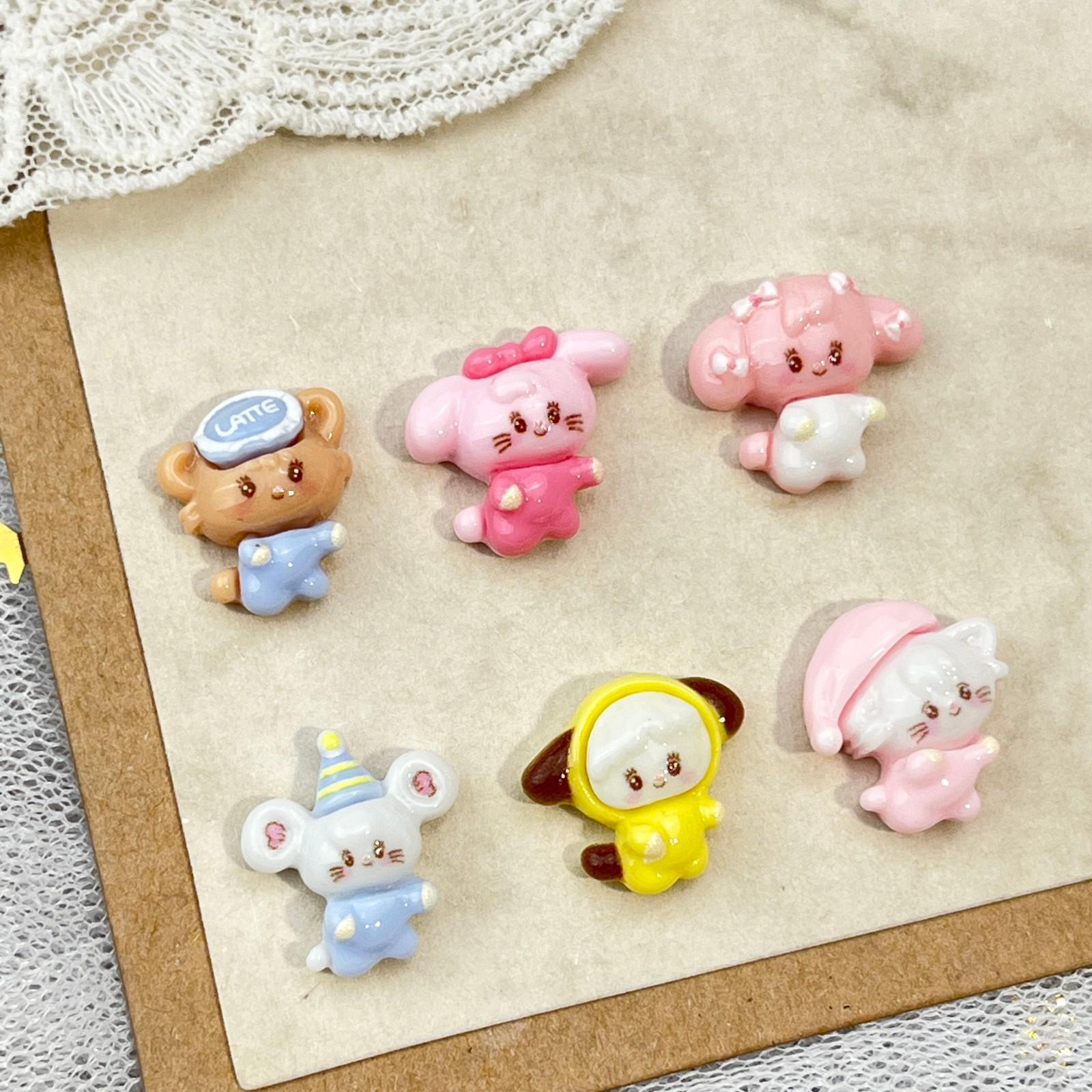 

Микко Серия 3D Мультяшные Смоляные Аксессуары для Нейл-Арта для DIY