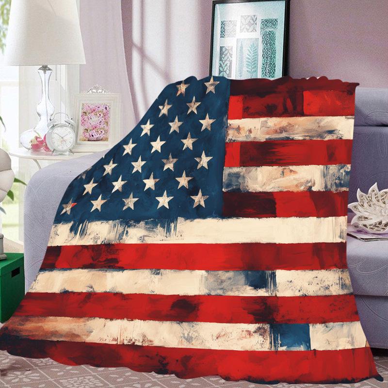 Independence Day Digital Print Flannel Blanket - Home, Air Conditioning, Nap & Gift Blanket