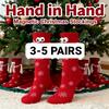 3-5 Pairs Hand In Hand Christmas Magnetic Socks Funny Couple Matching Socks Breathable Holding Hands Socks for Women Men Teens