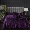 Solid Color Simulated Silk Bedding European And American Single Sheet Quilt Cover Pillowcase Four-Piece Set