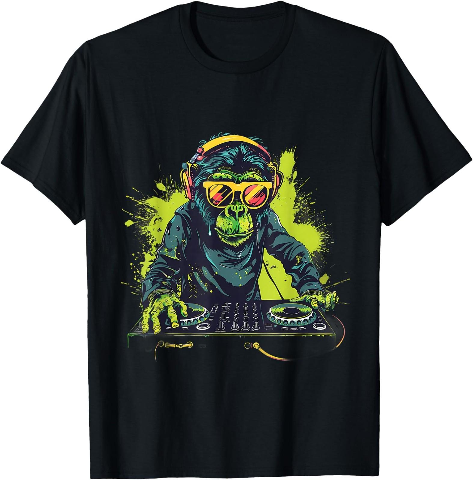 DJ Monkey Splash Monkey DJ Turntable DJ Monkey House Music T-Shirt S