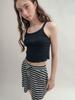 Visus Striped Mini Skirt_Charcoal