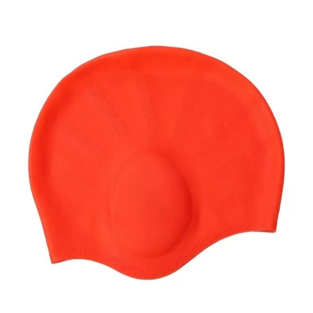 Ear Pockets Silicone Swim Cap Ear Protection Swim Hat Elastic Caps Swimming Cap Girls