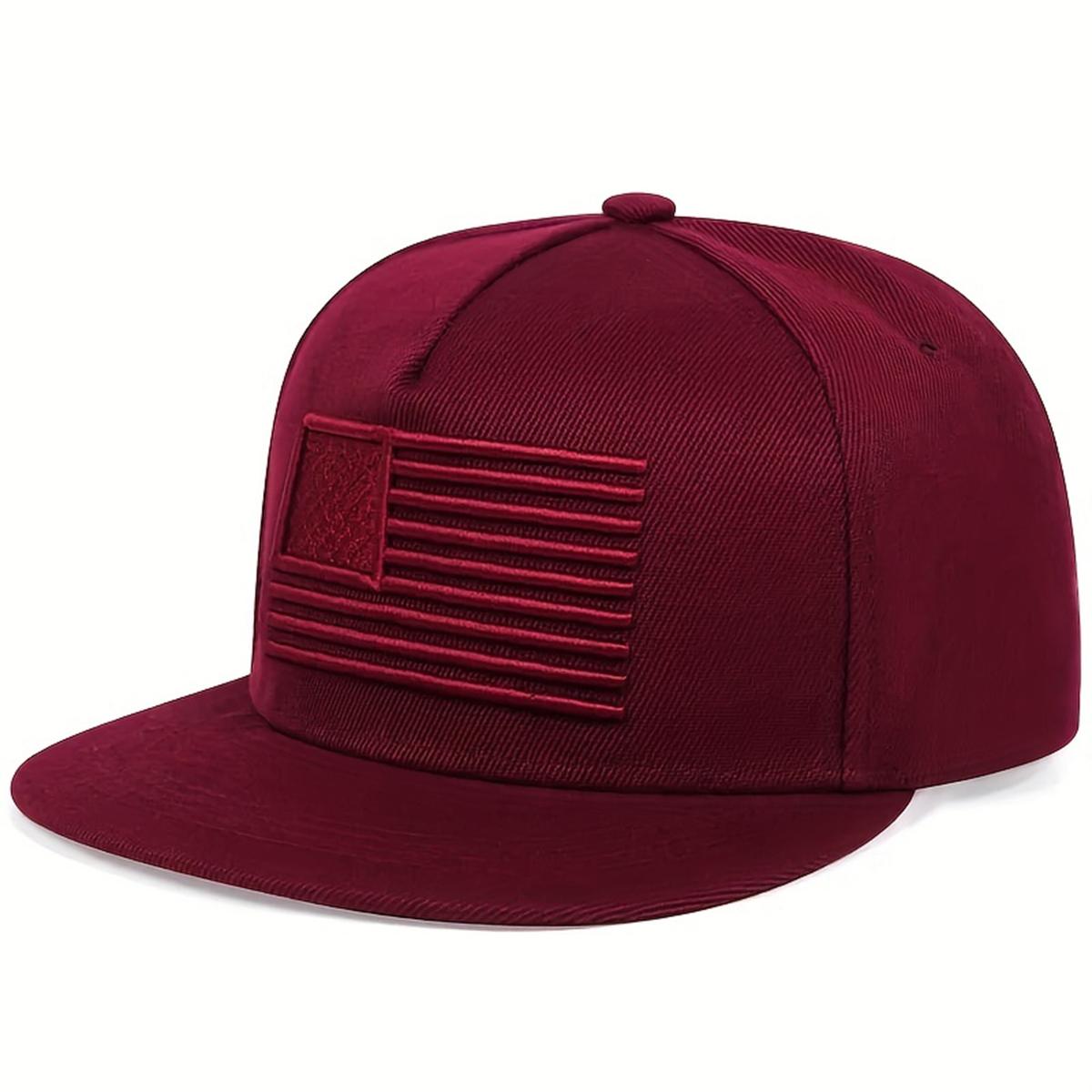 

1Piece Unisex Us Flag Embroidered Hip Hop Hat Outdoor Adjustable Sunscreen Leisure Hat Spring Autumn Travel Beach Vacation