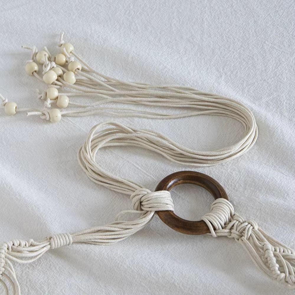 Woven Knot Female Waist Rope Wax Rope Ethnic Style Waist Chain Casual Dress Waistband  Girls