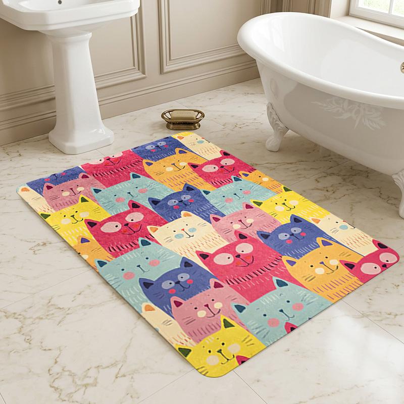 Colorful Cats Living Room Nonslip Area Rug Soft Carpet For Bedroom Game Playroom Sofa Office Home Decor Doormat Christmas Gift C9261231
