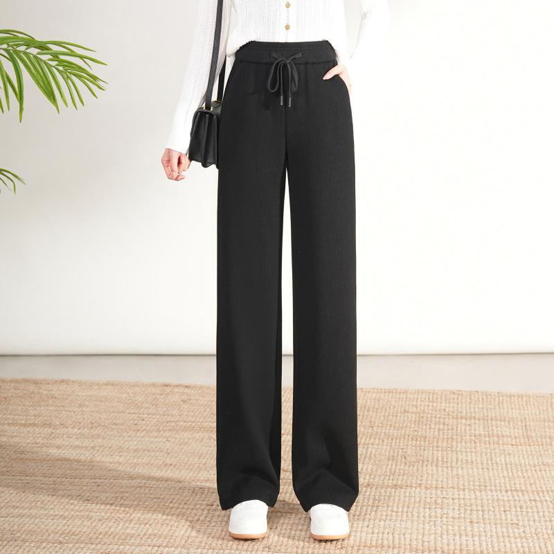 Autumn And Winter Fashion New High-Waisted And Thin Women'S Pants Straight Sweatpants Casual Versatile Loose Wide-Leg Casual Pants Women