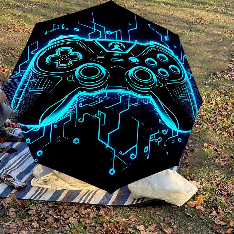 1PC Controller Gamepad Umbrella-8-Rib Reinforced, Automatic Open, Lightweight & Durable, Fashion Accessory for Outdoor, J0363