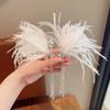 1 Pair of super fairy feather hairpin advanced sense crystal flower long fringe photo show dress hair accessories
