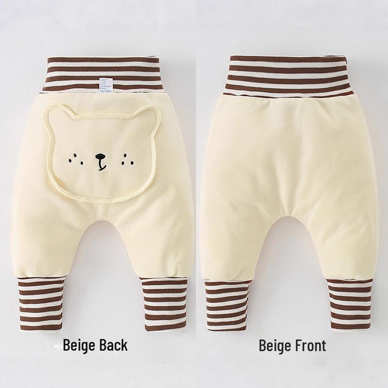 Baby Plush High-Waist Warm Pants for Boys and Girls - Autumn and Winter Belly Protection