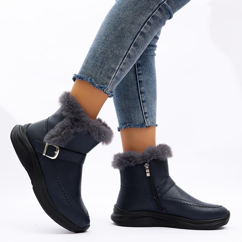 Fashion Comemore Women's Winter Warm Plush Snow Boots Fluffy Platform Ankle Boots Woman Thick Sole Casual Outdoor Cotton Padded Shoes