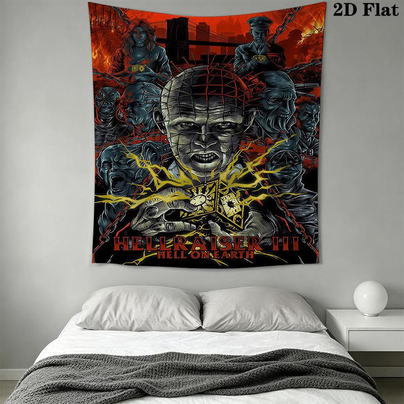 Horror Icon Tapestry Halloween Decor Tapestry Background Cloth Wallmounted Work Of Art Wall Decoration Background Cloth