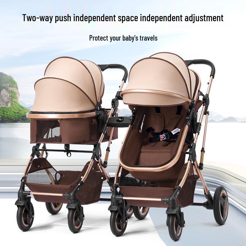 Detachable Twin Dragon & Phoenix Lightweight Folding Stroller for Newborns and Infants