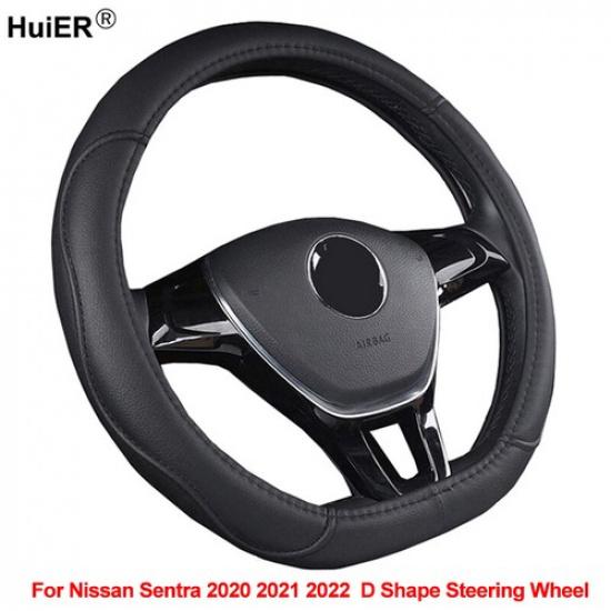 D Shape Car Steering Wheel Cover Wrap For Nissan Sentra    Durable