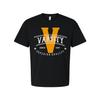 Varsity V Graphic T Shirt Unisex Short Sleeve Tee With Vintage Style Logo Print