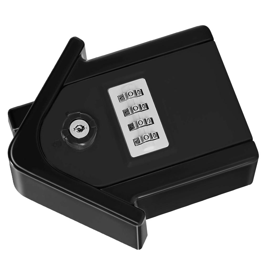 WallHanging Zinc Alloy AntiThief 4Digit Password Key Storage Box Kit for Home Factory Office(Black )