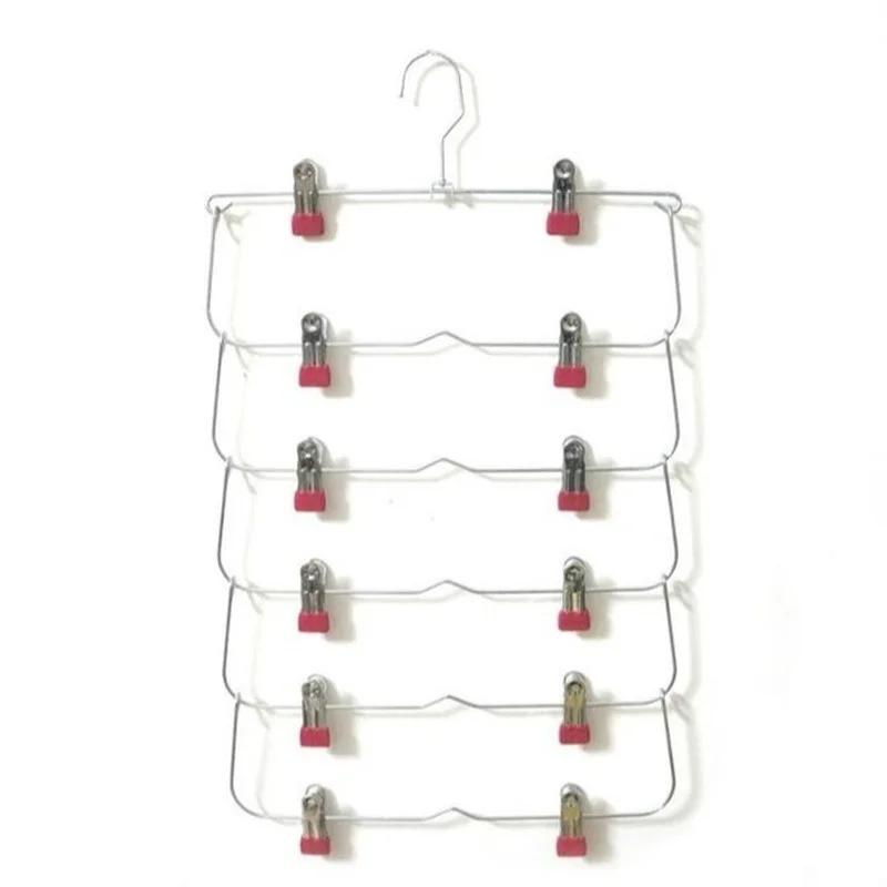 The Multi-layer Clothes Rack Comes With 12 Clips Convenient Storing Clothes Such As Folded Pants And Does Not Take Up Space