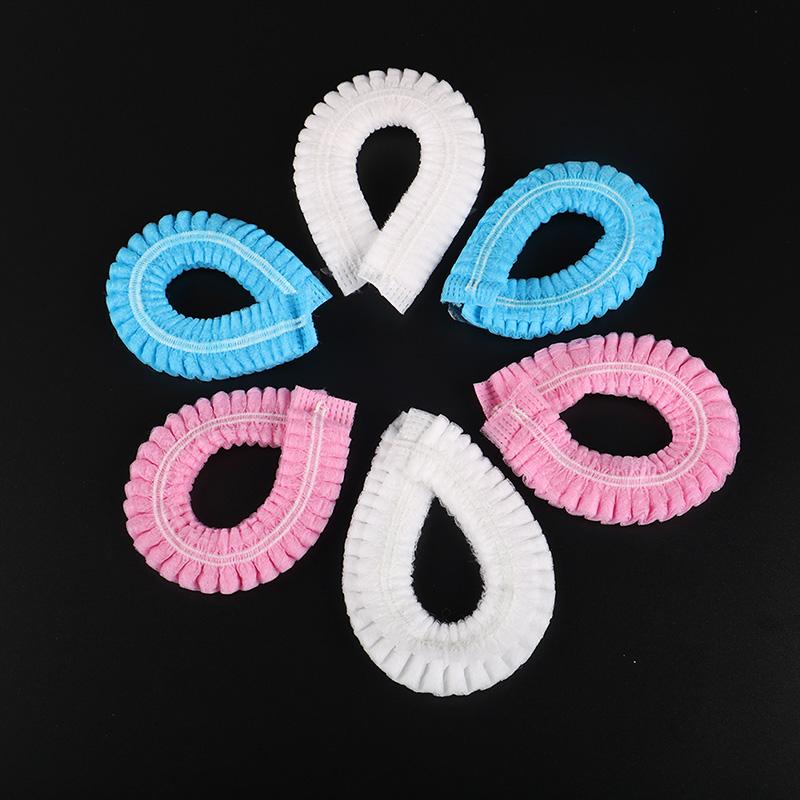 10pcs Non-woven Disposable Shower Caps Dust Hat Women Men Bath Caps For Spa Beauty Salon Bathroom Bonnets El Accessories