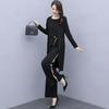 2023 Women's Fashion Three-Piece Set: Wide-Leg Pants, Temperament Coat & Casual Crop Top