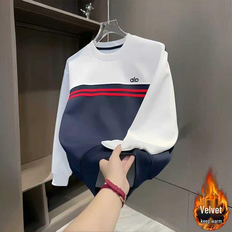 

Men s Color Block Trendy Long Sleeve Pullover - Casual Round Neck Fashion Sweatshirt for Autumn 2025. 2XL