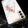 Flowers Letter Phone Case For Samsung Galaxy S26 Ultra S25 Plus S24 FE S23 S22 5G S21 S20 Cover Black Soft