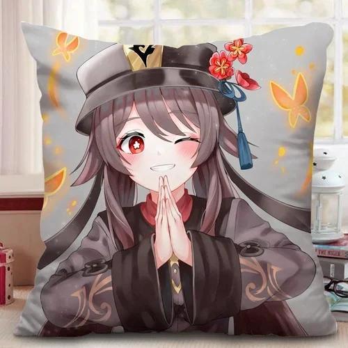 

Genshin Impact Hu Tao Klee Zhongli Venti наволочка квадратная подушка двойная косплей аниме наволочка подарок 40x40cm