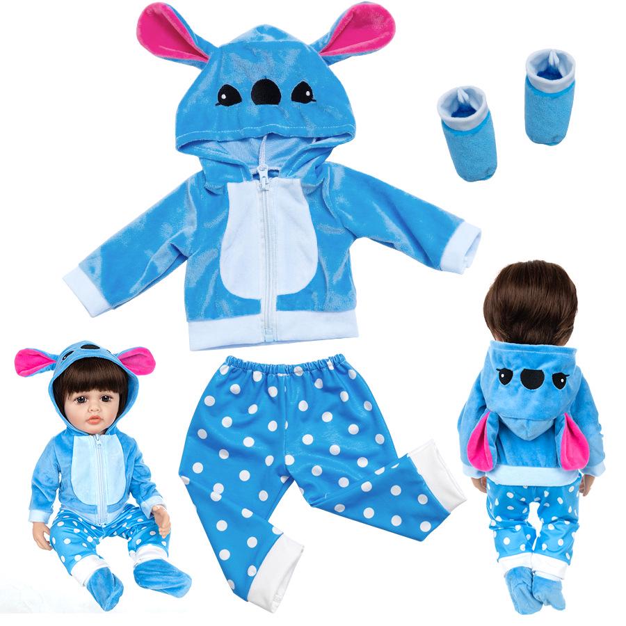 22-Inch Reborn Doll Clothes - Animal Cartoon Series Baby Soft Glue Outfit (55CM)