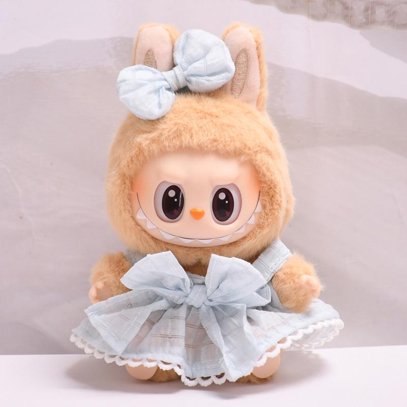 2dílná sada oblečení pro panenky Labubu, doplňky, stylová sada kawaii oblečení vhodná pro panenku Labubu o velikosti 15 cm a 17 cm