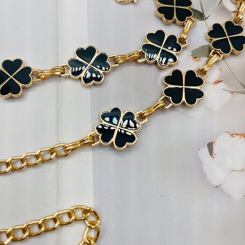 Waist Chain Accessories Dress Metal Girdle Four-leaf Clover Belt Women's Decorative Fine Trouser Chain Men