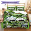 Morty Rick Pattern Bedding Set Quilt Cover Pillowcase Home Decor Gift (1 * Duvet Cover + 2 * Pillowcase, Without Core)