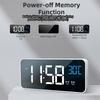 Voice Control Music Alarm Clock Mirror Desk Clock Ringtones LED Digital Clock  Home Office
