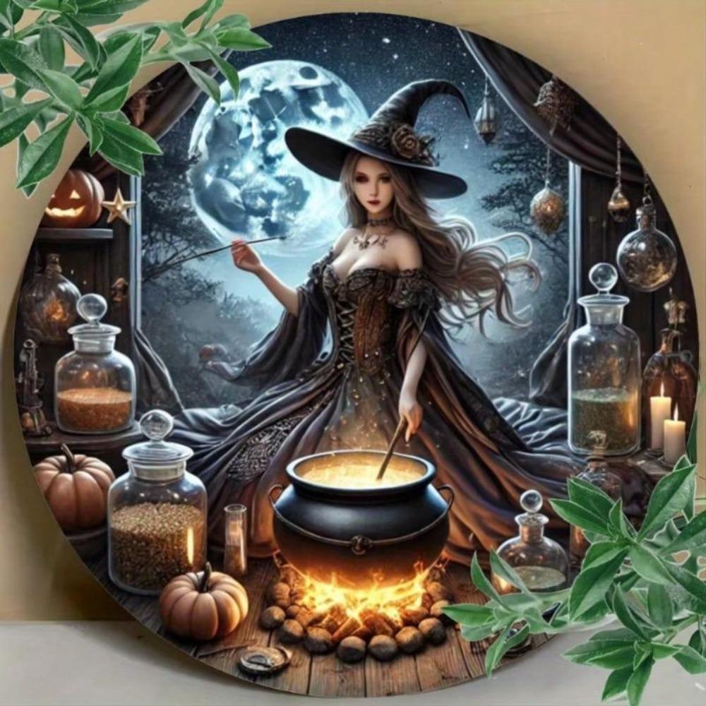 Vintage Witch Potion Iron Wall Decor Metal Sign Halloween Home Bar Gift