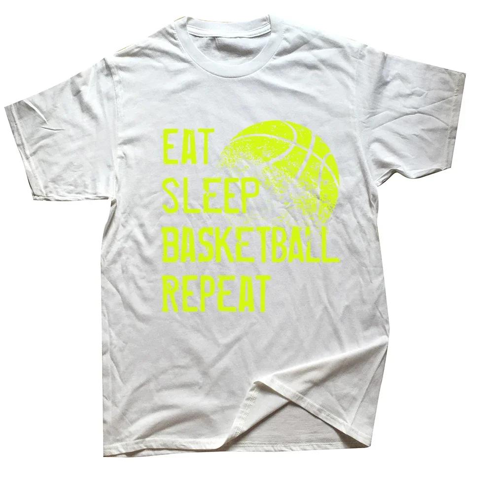 2025 Graphic Streetwear Short Sleeve Birthday Gifts Summer T-shirt Mens Clothing Funny Eat Sleep Basketball Repeat T Shirts