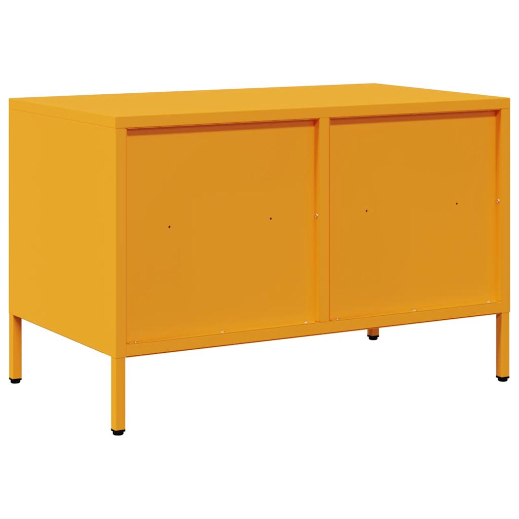 TV Stand Mustard Yellow 68 X 39 X 43.5 Cm Cold Rolled Steel