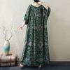Dimanaf 2025 Summer Plus Size Dress Women Casual Vintage Floral Dress Basic Printing Long Beach Elegant Loose Dress