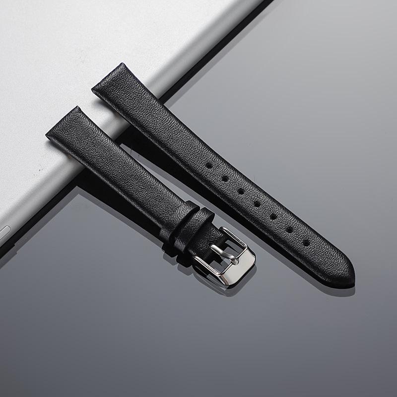 Ultra-Thin Soft Matte Unisex Cowhide Watch Strap with Medium-Luster Microfiber and Flat Grain