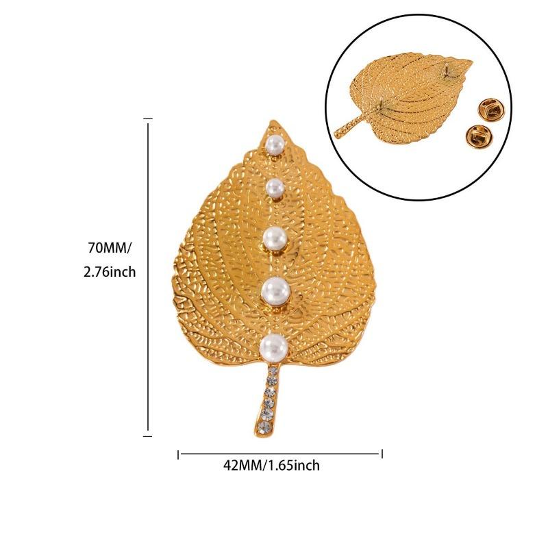 New Fashion High-end Sun Leaf Pearl Brooch Coat Sweater Decorative Pin Popular Brooch