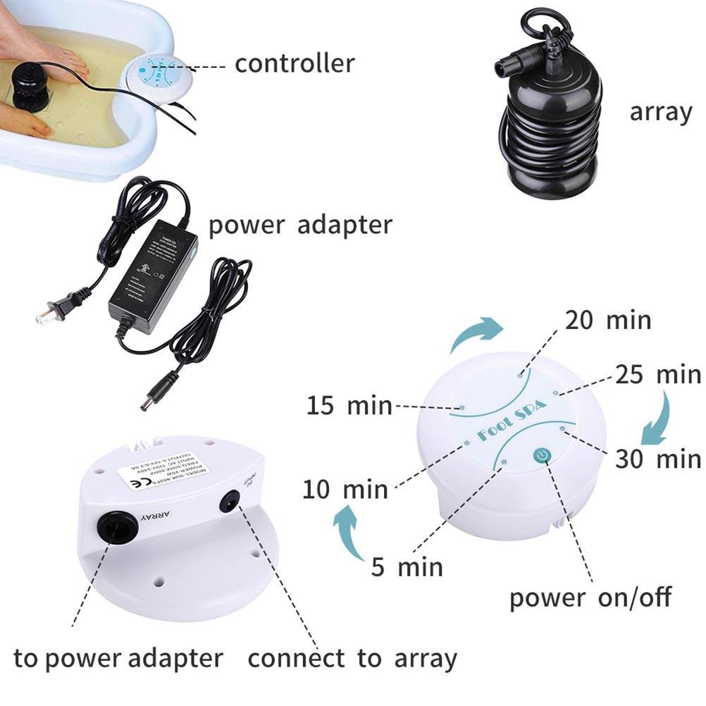 Portable Ionic Foot Bath Foot Bath Spa Machine Foot Bath Massage Mini Foot Soaking Basin for Home Beauty Salon Spa Use